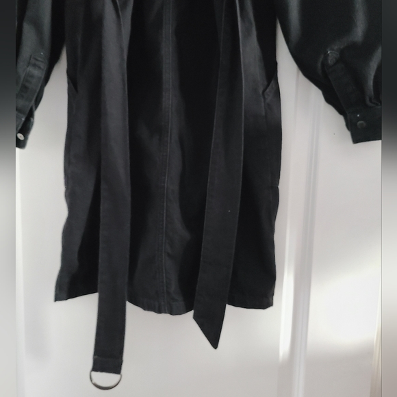 Minimum - Black Denim Longsleeve Dress Size 36 Small - Picture 3 of 6